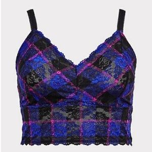 Torrid Unlined Lace Solid Crop Bralette
